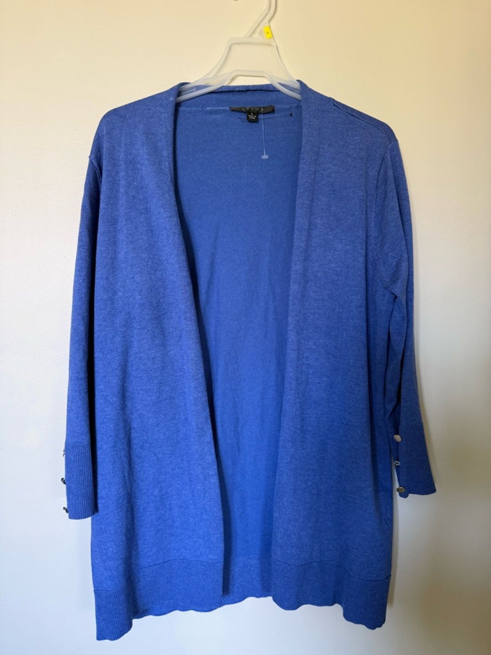 Cyrus Open-Front Royal Blue Cardigan Sweater